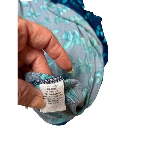 Pip & Vine Bell Sleeve Blue Floral Tunic Dress Maternity Size L - Picture 9 of 13